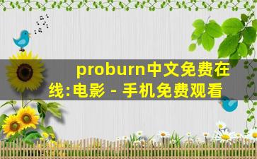 proburn中文免费在线:电影 - 手机免费观看